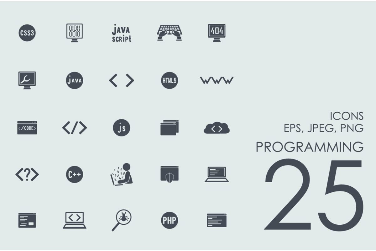 25个编程相关的图标 25 programming icons