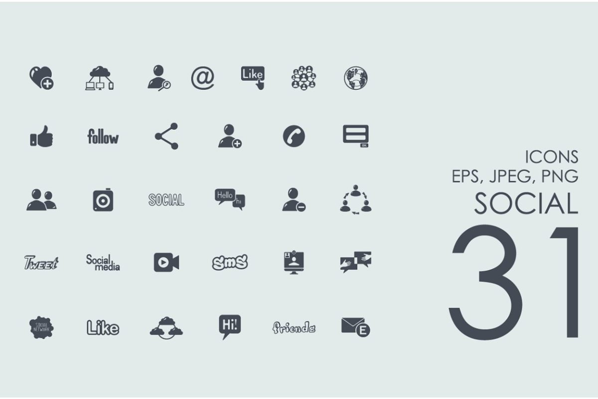 31个社交网络图标 31 social network icons