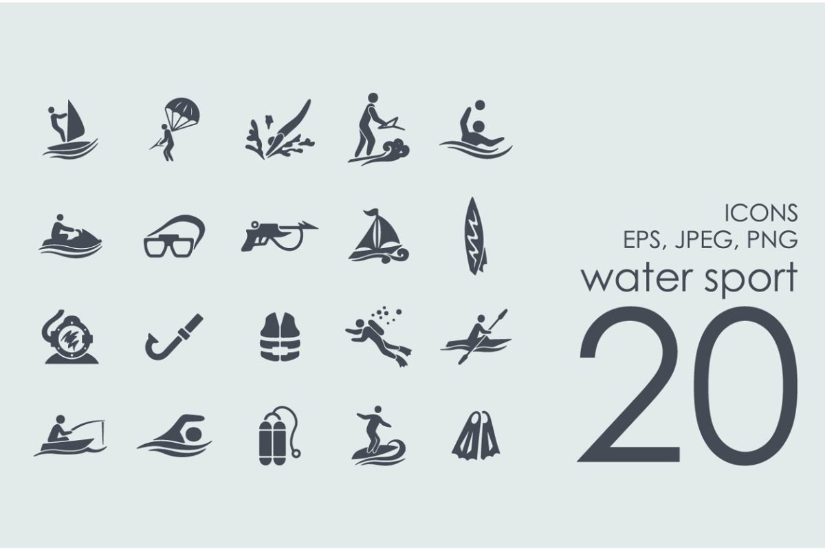 20个水上运动图标 20 water sports icons