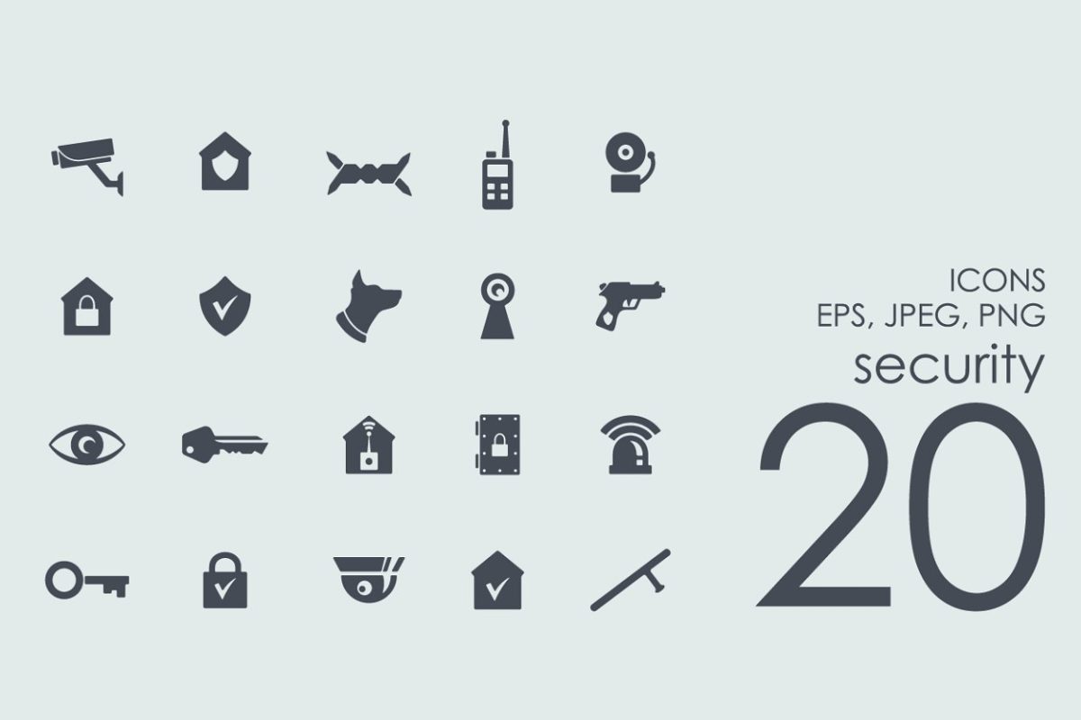 安全元素图标素材 20 security icons