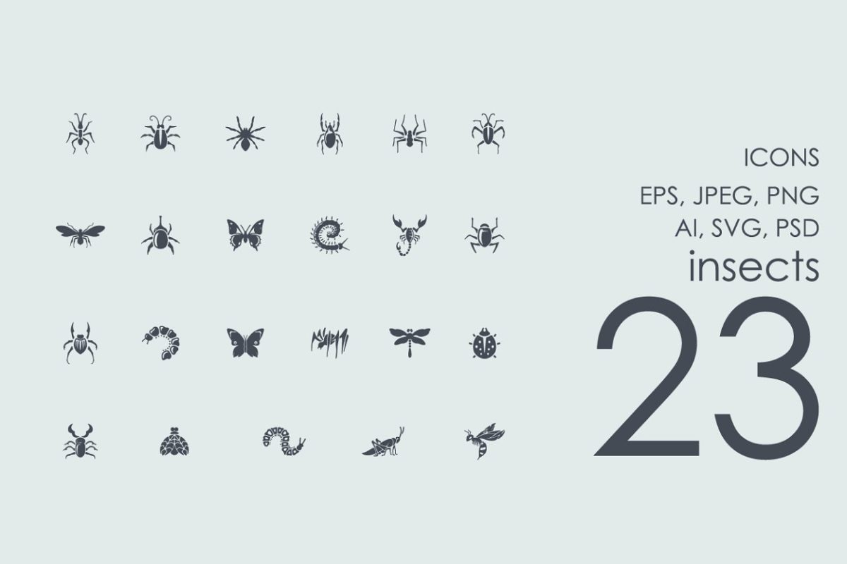 23个昆虫图标 23 insects icons