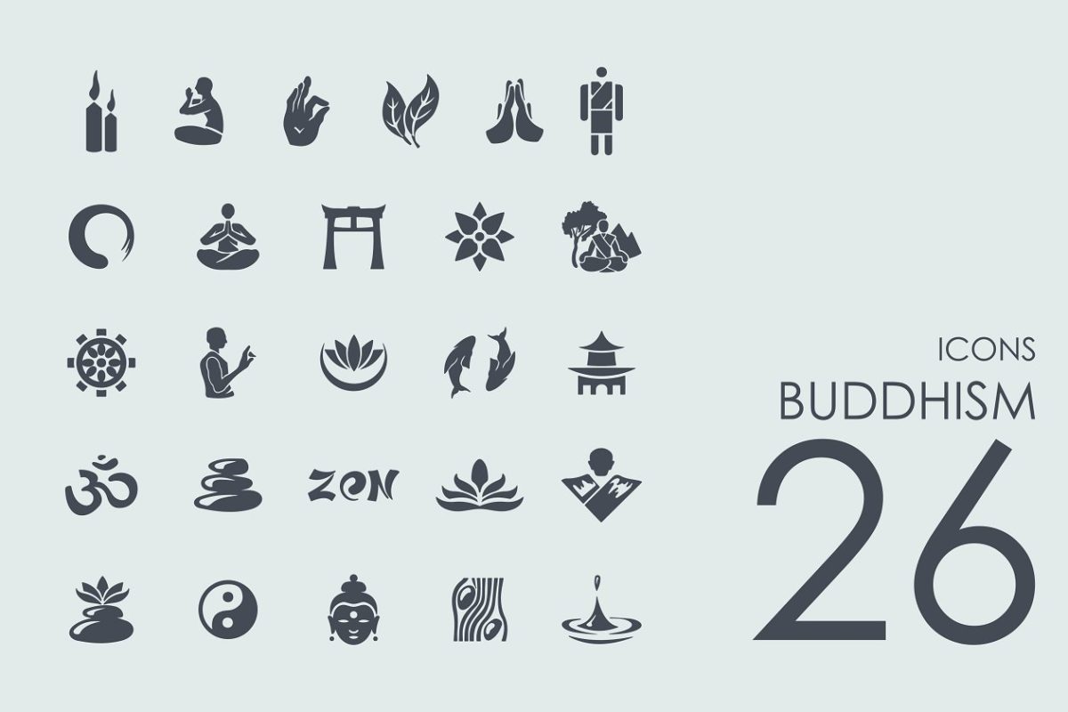 26枚佛教虔诚图标（而外包） 26 Buddhism icons + Bonus