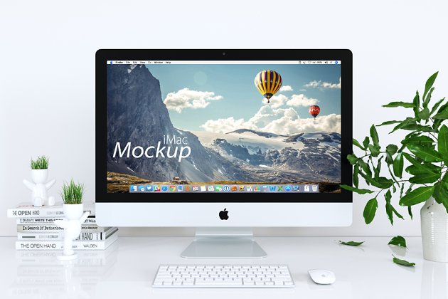 清新的iMac样机 iMac Mockup (white – 01)