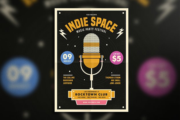 经典插画海报 Indie Space festival