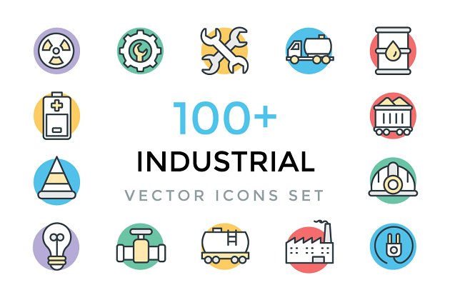 100+工业矢量图标素材 100+ Industrial Vector Icons