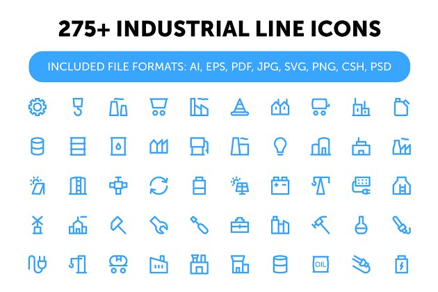 275+ 工业主题图标 275+ Industrial Line Icons