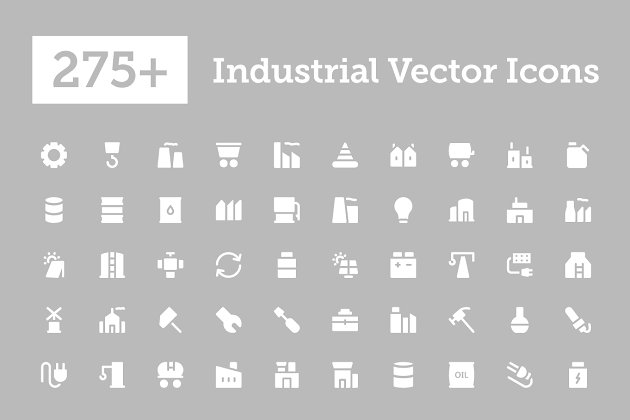 275+工业矢量图标下载 275+ Industrial Vector Icons