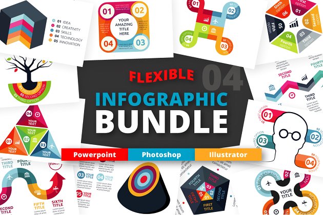 灵活的ppt素材模板 Flexible Infographic Bundle (vol.4)