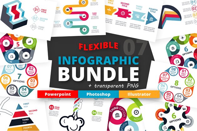 灵活的ppt素材信息图包 Flexible Infographic Bundle (vol.7)