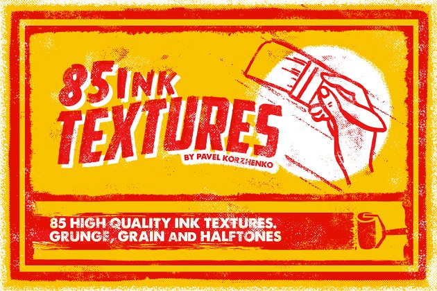 85个模式半调色背景纹理素材 85 Ink Textures