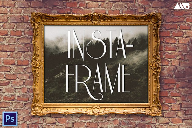 复古墙面画框样机 Insta-Frame – Frame Mockup Kit