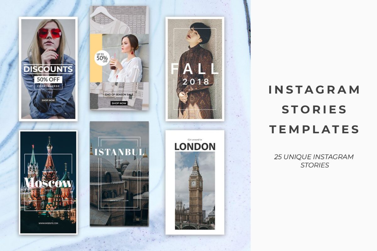 时尚图片广告模板 25 Instagram Stories Templates
