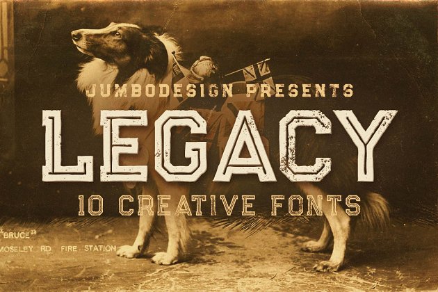 经典设计字体 Legacy – 10 Vintage Style Fonts