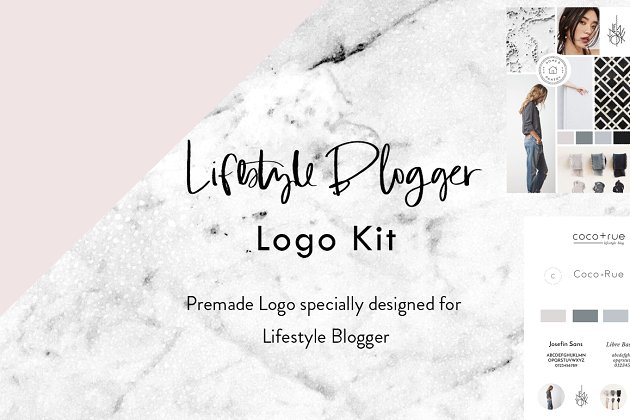 生活方式logo模板 Lifestyle Blogger Logo Kit