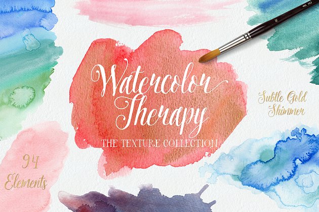 水彩印染素材 Watercolor Therapy: Textures