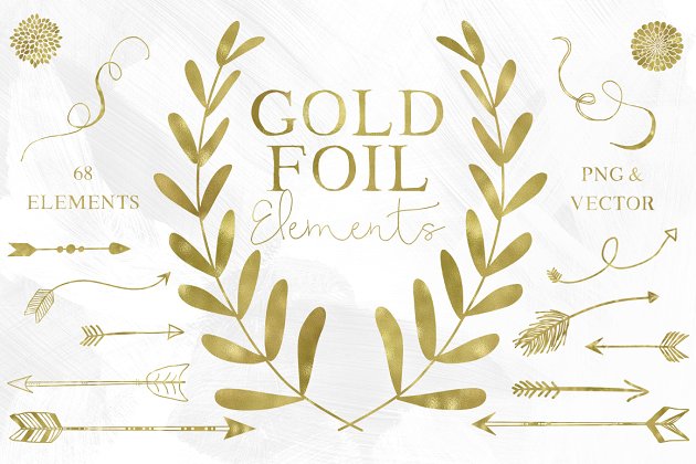 67金色金箔素材 67 Gold Foil Elements