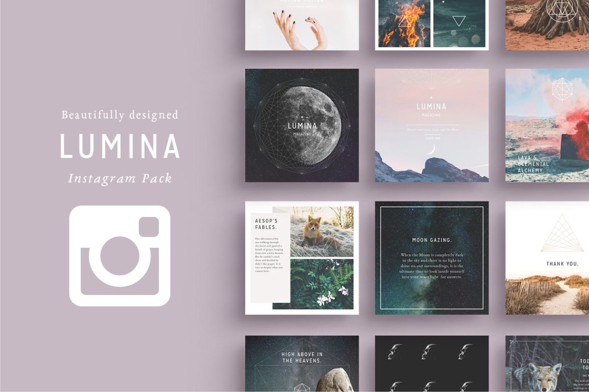 时尚漂亮的设计广告模版 LUMINA Instagram Pack