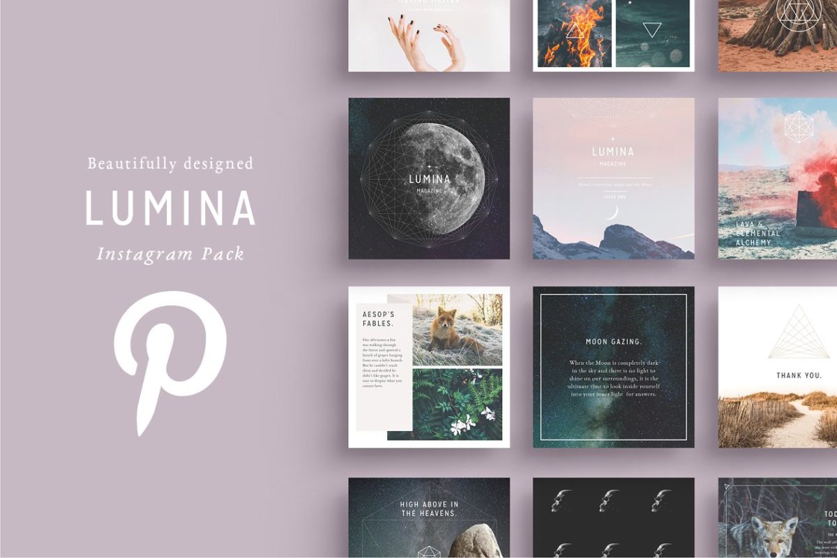 社交媒体图片模版 LUMINA Pinterest Pack