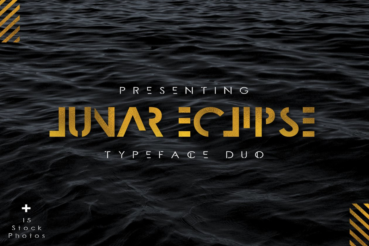 侵蚀效果的设计字体 Lunar Eclipse + Extras