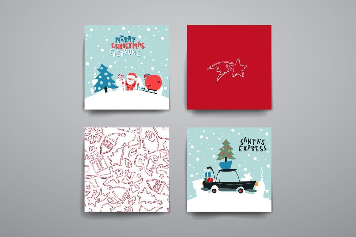 圣诞节卡片模板 Merry Christmas Card Templates