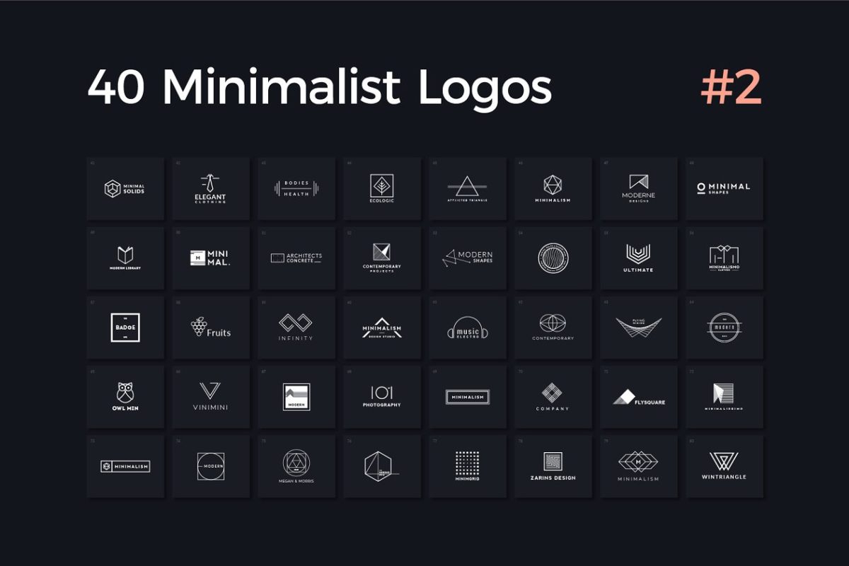 40个极简主义logo模版 40 Minimalist Logos Vol. 2