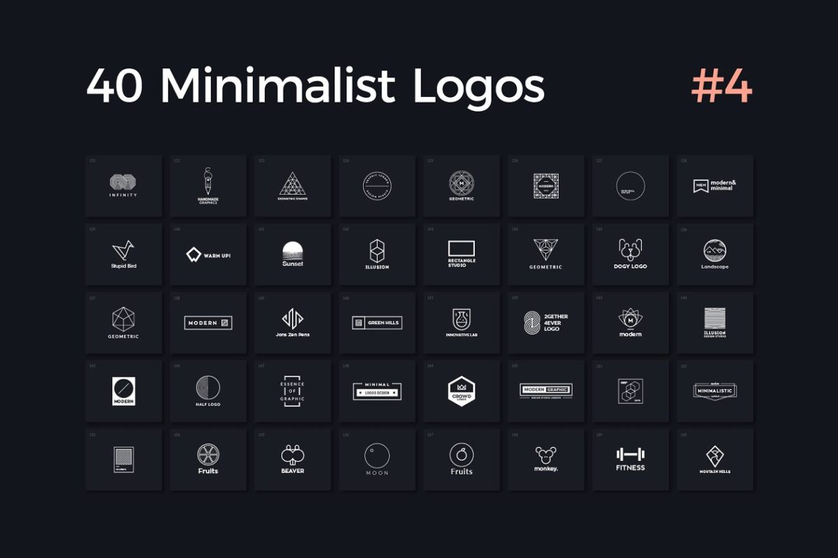 多用途的极简标志模 40 Minimalist Logos Vol. 4