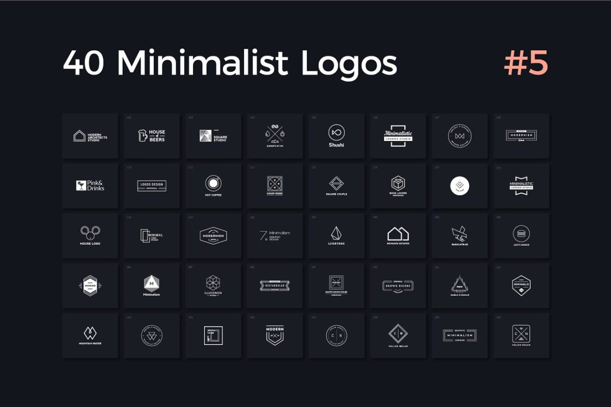 40个极简主义logo模版 40 Minimalist Logos Vol. 5