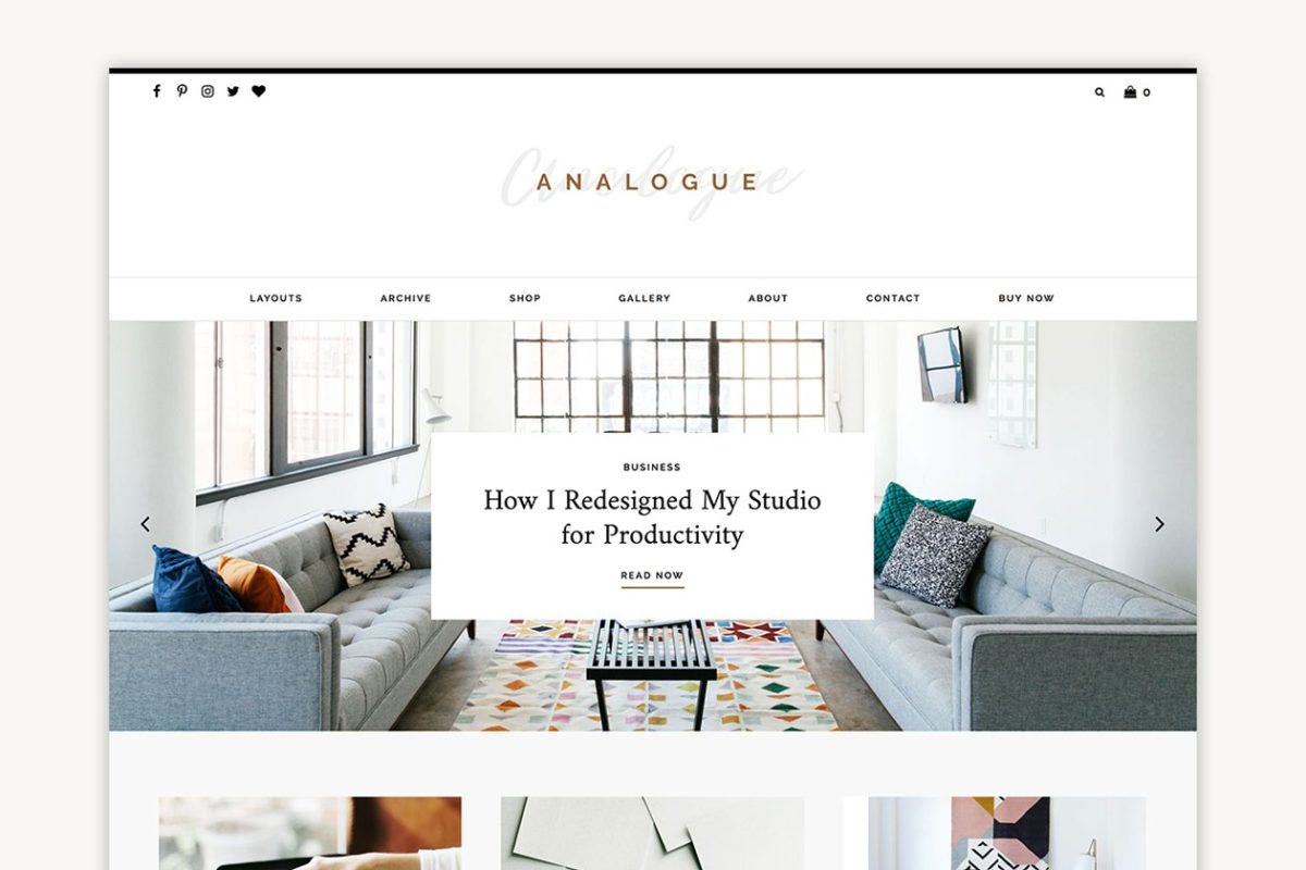 高端居家主题的WordPress主题模板 Analogue – Blog/Shop Theme