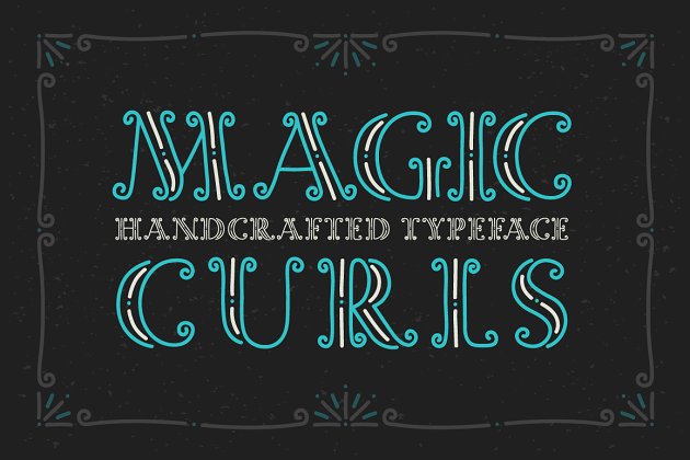 魔幻卷曲装饰的字体 Decorative font "Magic Curls"