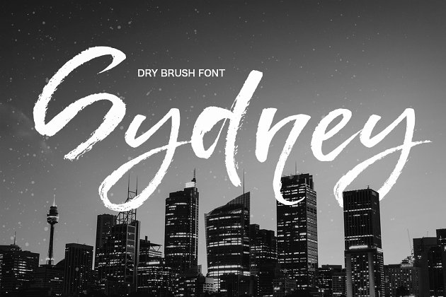 大笔刷手绘字体 Sydney – dry brush font