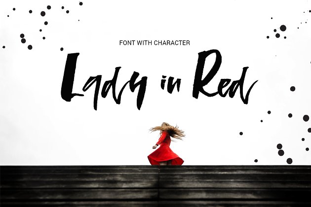 粗犷的脚本字体 Lady in Red – script font