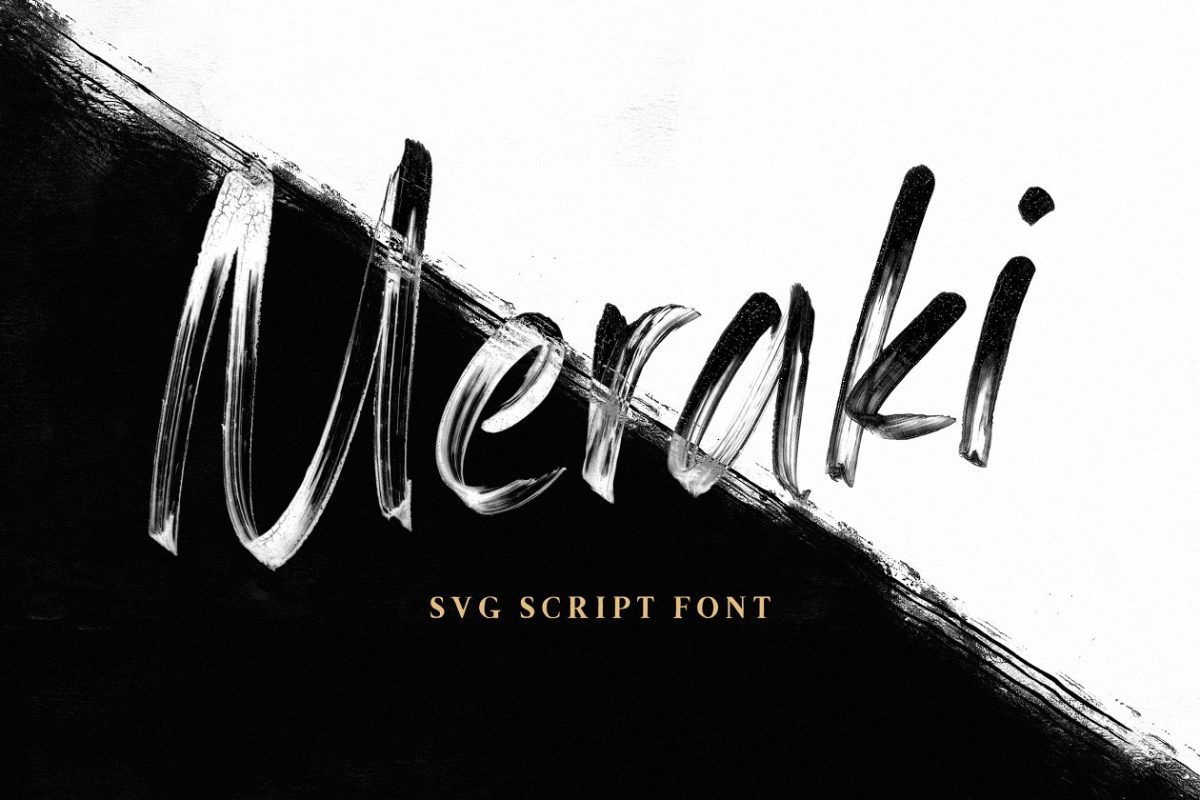 帅气笔刷SVG字体 Meraki SVG Script Font