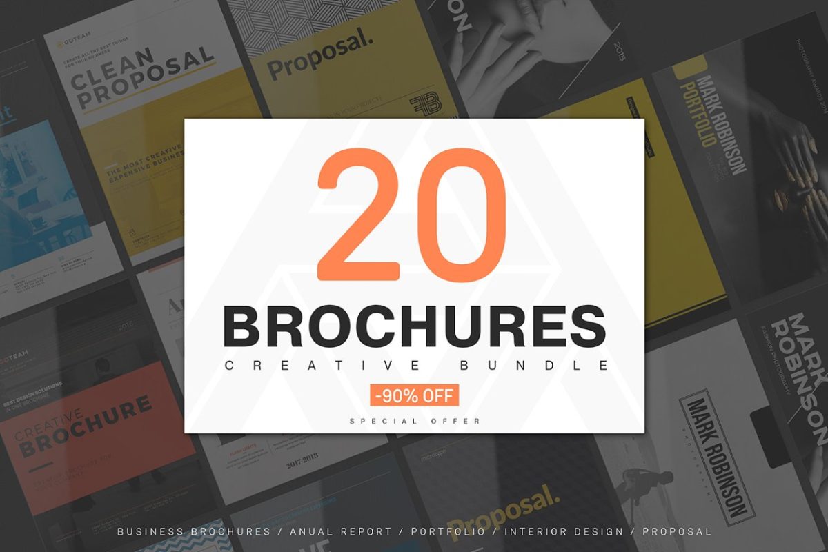 20种画册设计模板 Big Bundle – 20 Creative Brochures