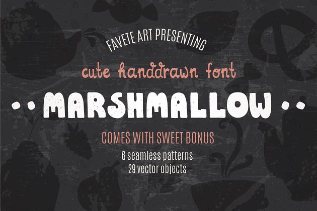 可爱的手绘字体设计 Marshmallow – Cute Handdrawn Font