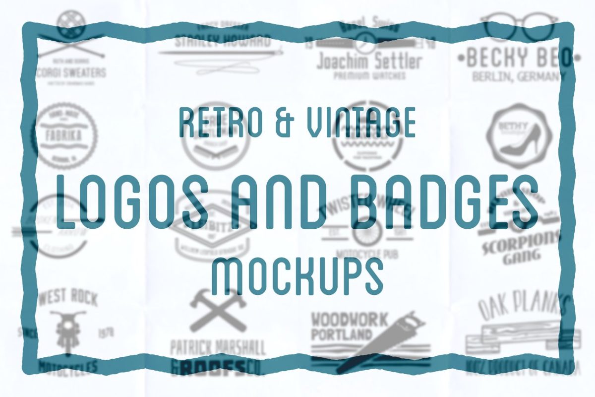 复古的logo设计模型 Retro and vintage logo mockups