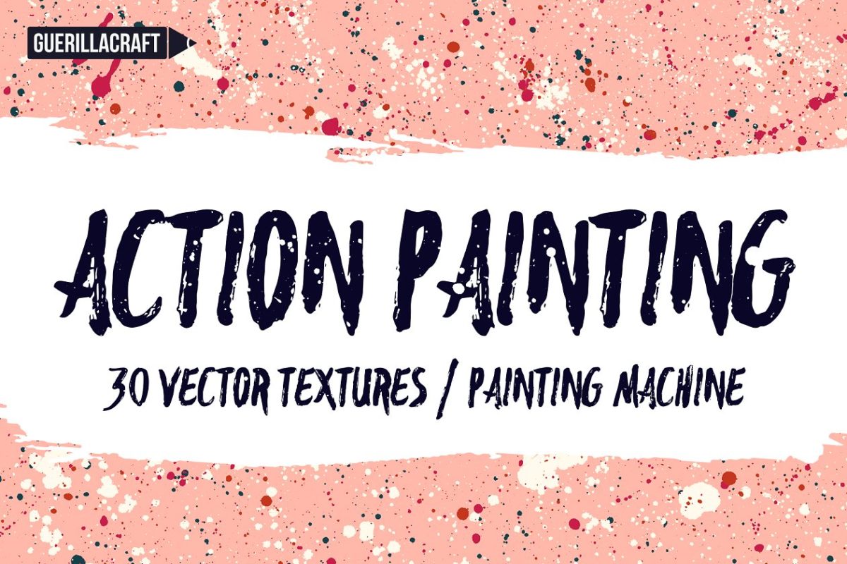 手绘油画素材 Action Painting Vector Textures