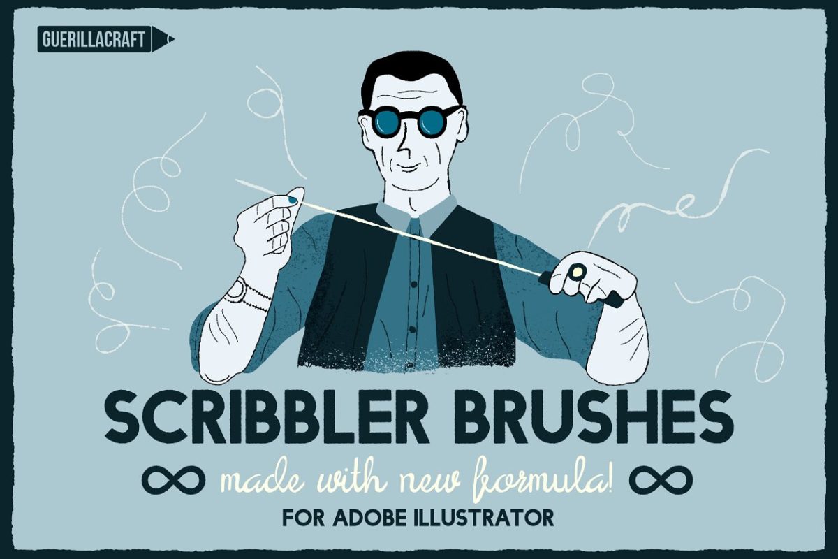 手绘Ai笔刷 Scribbler Brushes for AI
