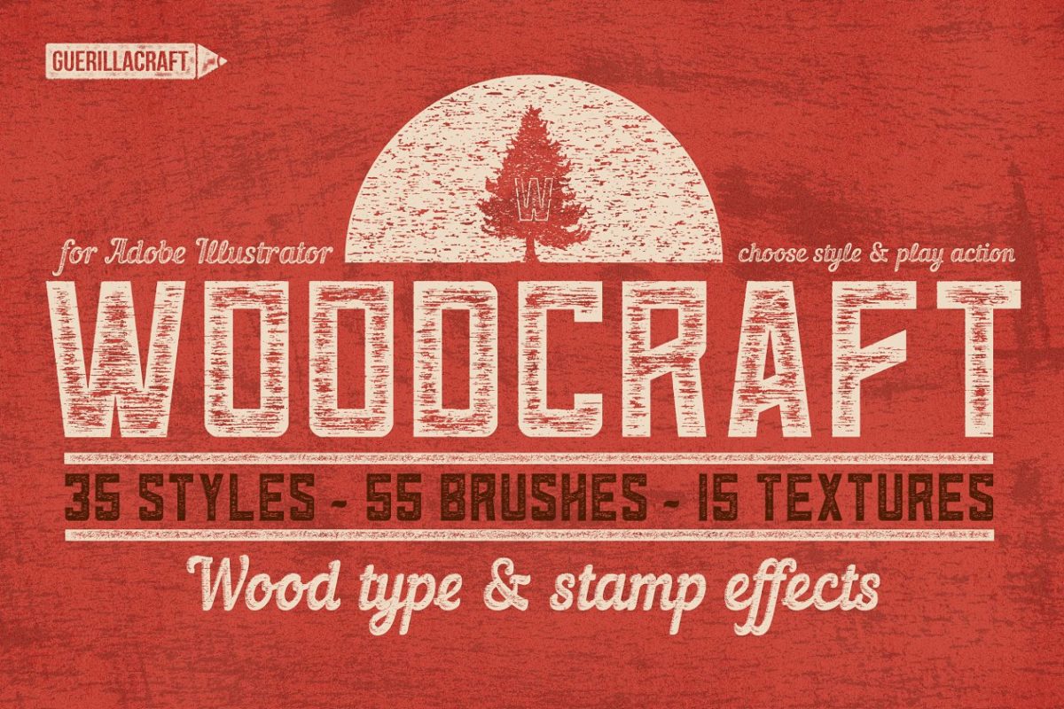 木纹背景纹理素材 Woodcraft for Adobe Illustrator