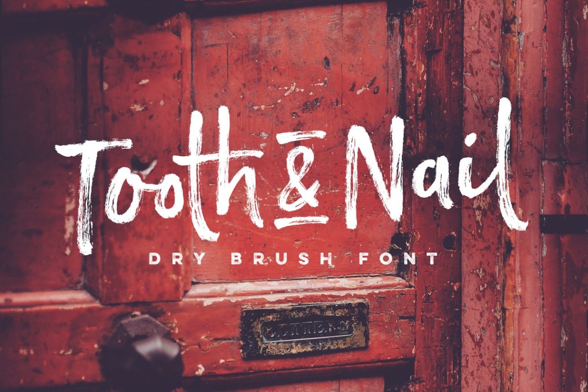 手写笔刷字体 Tooth & Nail Dry Brush Font