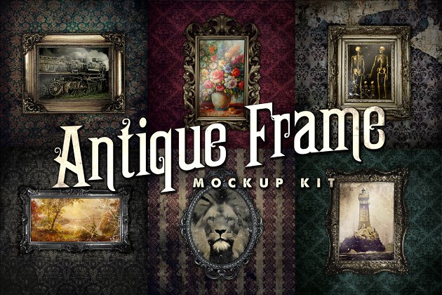 经典复古奢华画框样机 Antique Frame Mockup Kit