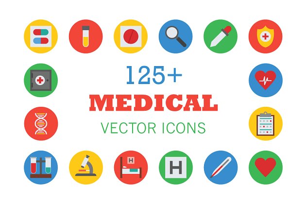 医疗矢量图标 125+ Medical Vector Icons