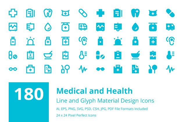 医学和健康相关图标 Medical and Health Material Icons