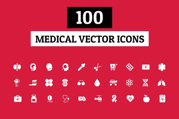 医疗图标素材 100 Medical Vector Icons