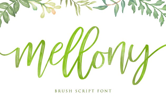 手绘笔刷字体 Mellony brush script font