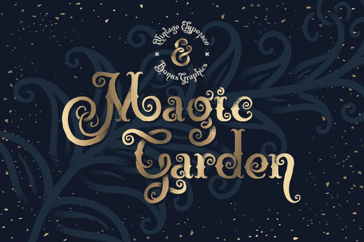 魔法字体元素Magic Garden typeface with bonus