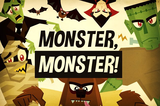 万圣节怪兽图形素材 Monster, Monster! Halloween Vectors