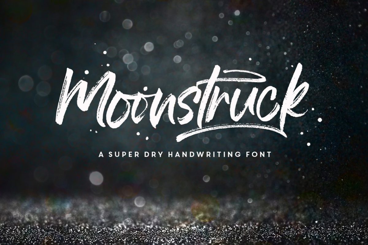手写笔刷字体 Moonstruck Handwriting + Extras