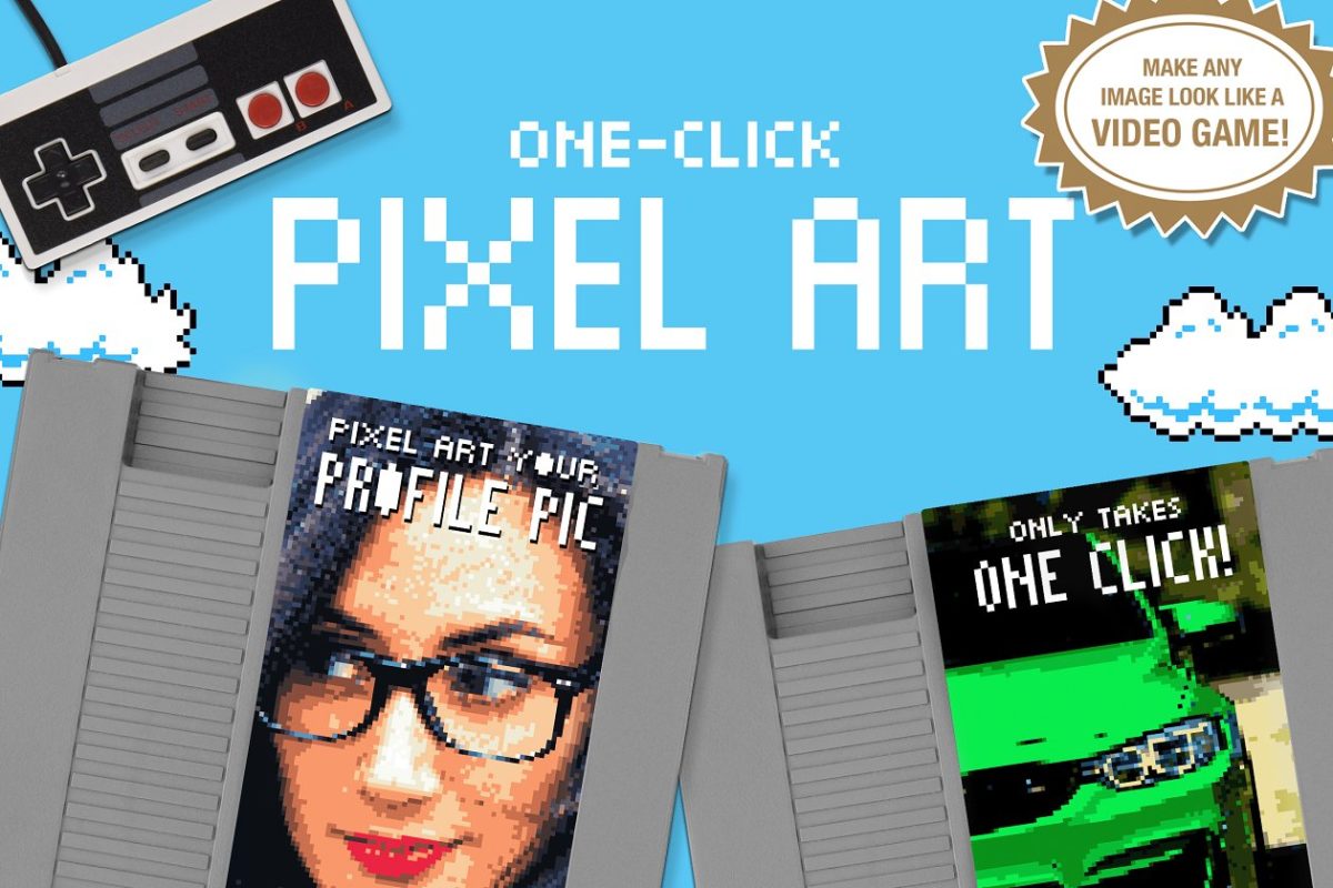 像素效果PS动作文件 Pixel Art – One Click Actions