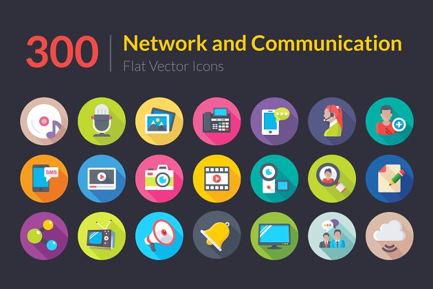 300个网络和通讯图标 300 Network and Communication Icons