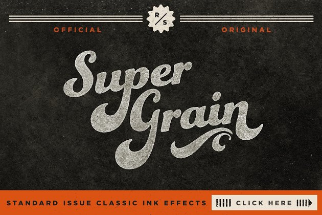 怀旧的字体纹理效果 SuperGrain | Retro PSD Ink Effect